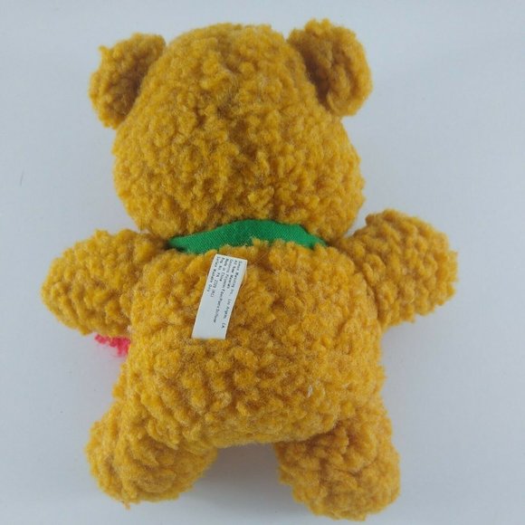 Vintage Baby Fozzie Bear Plush Muppets Jim Henson 1987 Scarf 9" - Picture 3 of 4